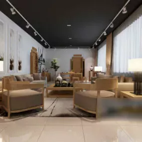 Office Resting Space Interior Scene 3d model