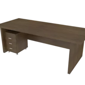 Office Mdf Table With Cabinet 3d model