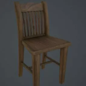 Old Chair Wooden 3d model