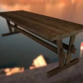 Dirty Wooden Table 3d model