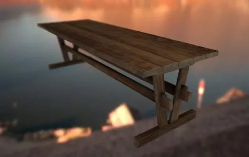 Dirty Wooden Table 3d model Dirty Wooden Table 3d model