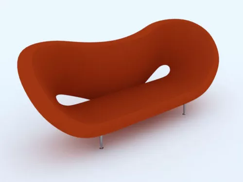 Orange Sofa Odernism 3d model Orange Sofa Odernism 3d model