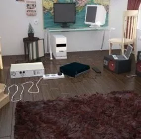 Pc Room Interior 3d model
