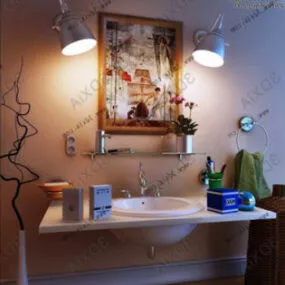 Pastoral Sink Interior 3d model