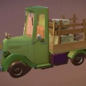 Cartoon Pickup Car 3d model