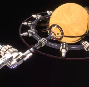 Sci-fi Power Space Station 3d model