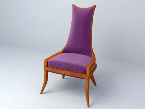 Antique High Back Purple Chair 3d model Antique High Back Purple Chair 3d model
