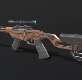 Precision Rimfire Gun 3d model