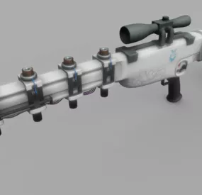Rail Rifle Gun With Scoop 3d model