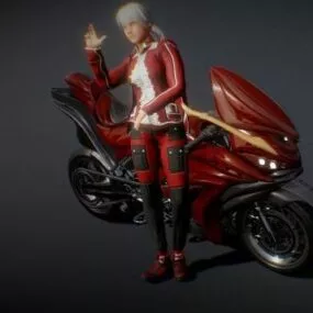 Red Super Motorcycle 3d model