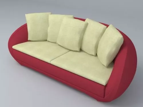Red And Beige Color Sofa Furniture 3d model Red And Beige Color Sofa Furniture 3d model