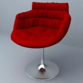 Lounge Chair Red Leather 3d model