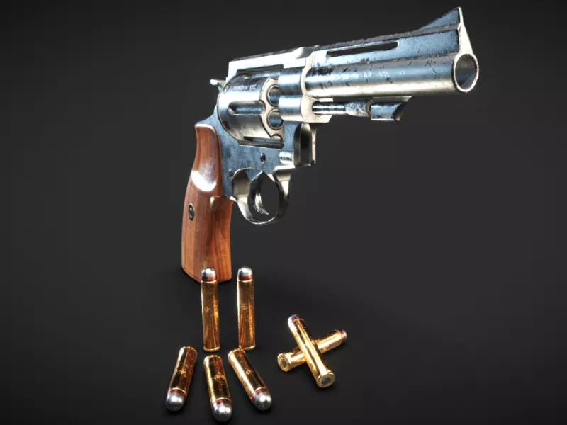 Revolver 357 Magnum Gun 3d model Revolver 357 Magnum Gun 3d model