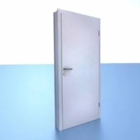 Room Door White Color 3d model