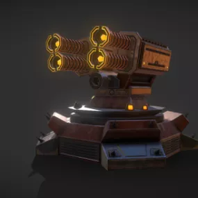 Sci-fi Turret Car 3d model