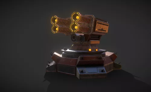 Sci-fi Turret Car 3d model Sci-fi Turret Car 3d model