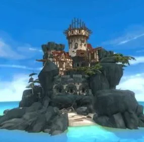Sea Island Scene 3d model