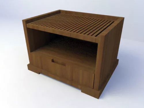 Bed Side Cabinet Wooden 3d model Bed Side Cabinet Wooden 3d model
