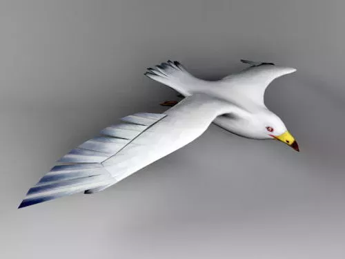 Simple Bird Statue Artwork With Book Stack 3d model