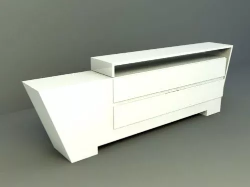 Curved Reception Table Furniture 3d model