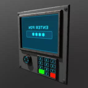 Sci-fi Electronic Wall Panel 3d model