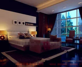Modern Business Type Bedroom Interior 3d model