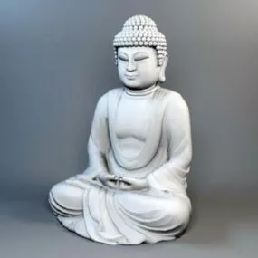 Ancient Sitting Buddha Statue 3d model