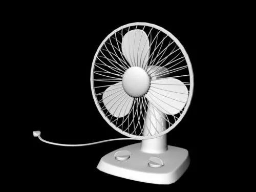 White Desk Fan 3d model White Desk Fan 3d model