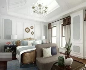 Small And Cozy Bedroom Interior 3d model