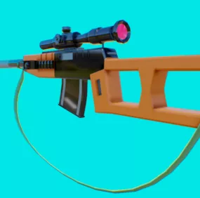 Lowpoly Sniper Rifle Gun 3d model