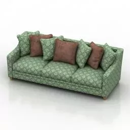 Sofa Burton 3 Seats Pillows 3d model