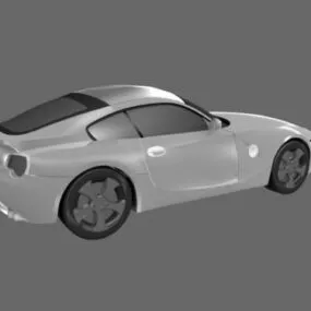 White Sport Coupe Car 3d model