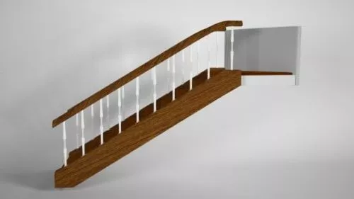 Staircase With Right Handrail 3d model