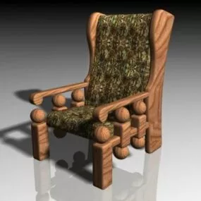 Antique Wooden Armchair Stokvel 3d model