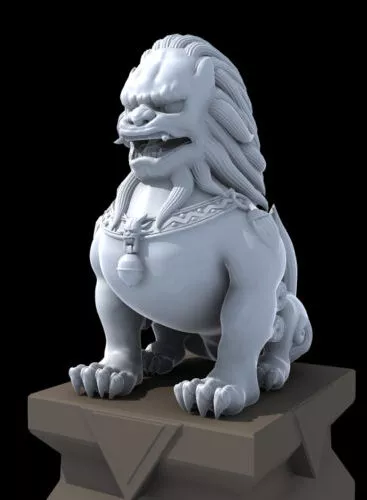 Front Door Stone Lion Sculpture 3d model Front Door Stone Lion Sculpture 3d model