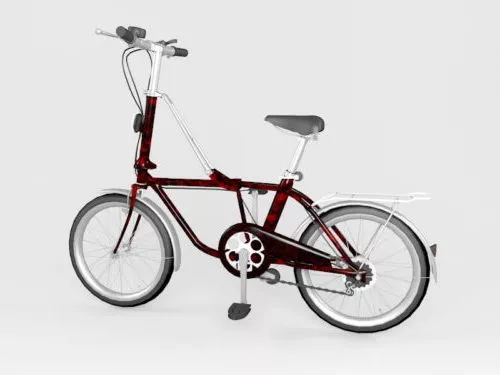Yellow European Bicycle 3d model