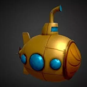 Lowpoly Cartoon Submarine 3d model