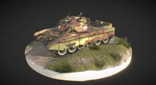 Tank Weapon With Camo 3d model