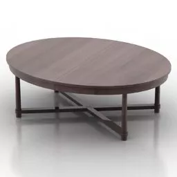 Round Wood Table Baker 3d model