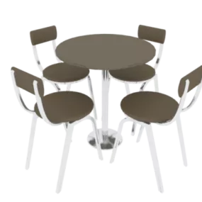 Round Coffee Table Chair Set 3d model