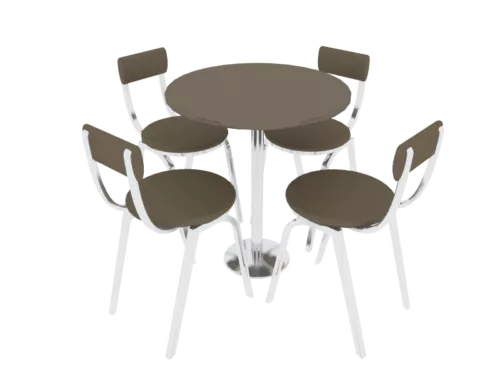 Round Coffee Table Chair Set 3d model Round Coffee Table Chair Set 3d model