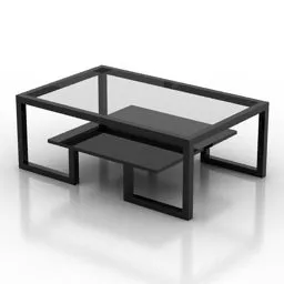 Modernism Glass Table Coffee 3d model
