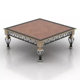 Square Table Jumbo Wooden 3d model