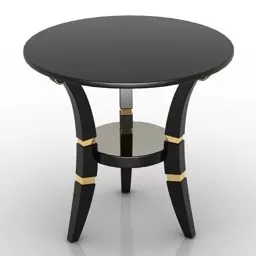 Black Round Table Turri 3d model
