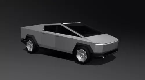 Grey Tesla Cybertruck 3d model Grey Tesla Cybertruck 3d model