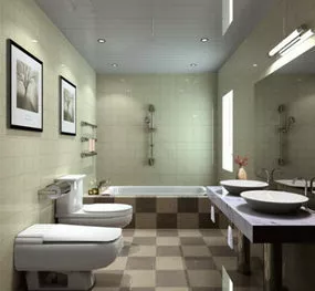 Fashion Minimalist Bathroom Interior 3d model
