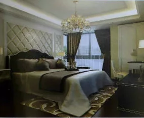 Chinese Decor Modern Bedroom Interior 3d model