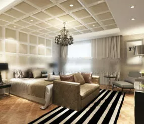 Royal The Spacious Bedroom Interior 3d model