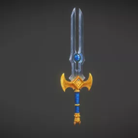 Twin Blade Gaming Weapon 3d model