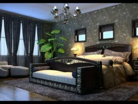 Antique Modern Bedrooms Interior 3d model